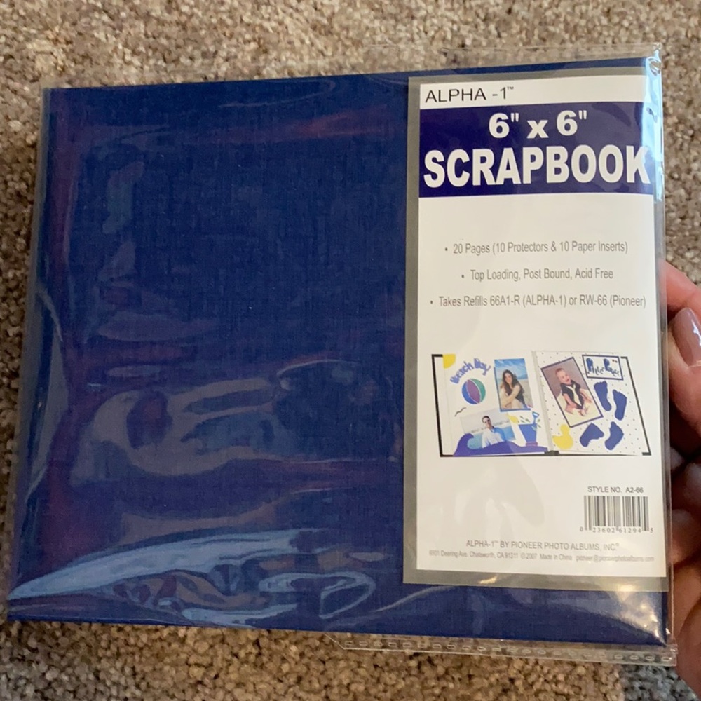 New Scrapbook 6 by 6” 20 pgs w/ decorative papers